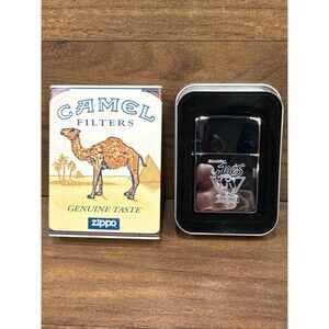 1994 Camel Smokin' Joe's Racing Zippo Lighter Polished Chrome New in Tin Unfired